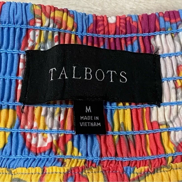 TALBOTS / Fruits and Flowers Poplin Tiered Maxi Skirt Pullon Size M - Picture 4 of 12